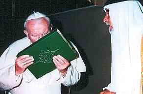 John Paul II, a false pope doing what a true pope would NEVER do